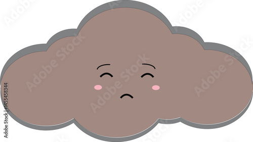 A worried or scared cloud emoji with a trembling face and anxious expression. This cute weather icon is great for children’s designs, emotion learning visuals, weather-themed graphics, or digital stic