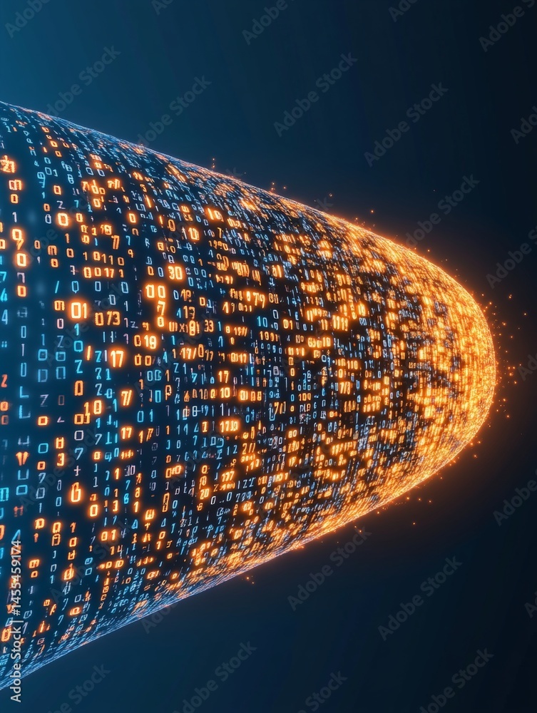 Chaotic Data Storm Visualized with Numbers and Bright Colors