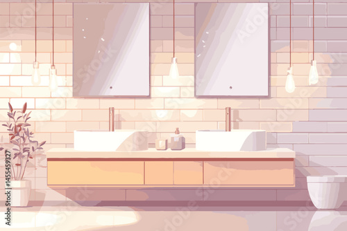 vector modern bathroom interior