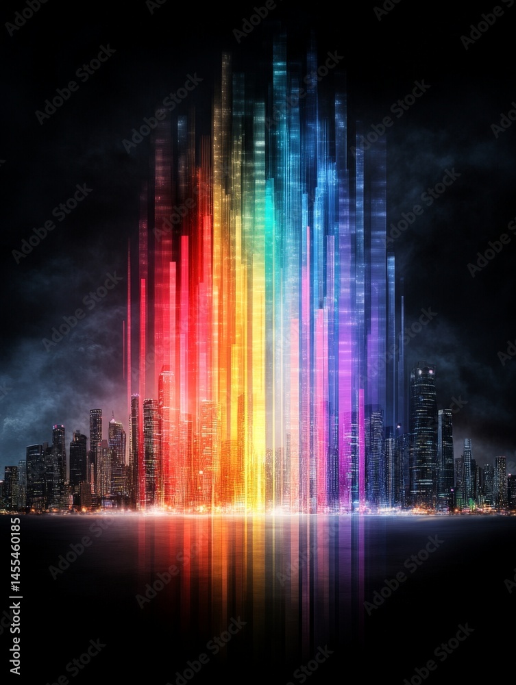 Digital Art Rendering of Computer Vision Systems in Urban Landscape