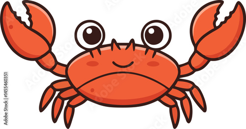 Colorful King Crab Vector with Full Body Detail for Ocean Animal Graphics