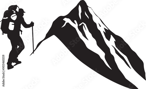 Hiking vector silhouette Set 