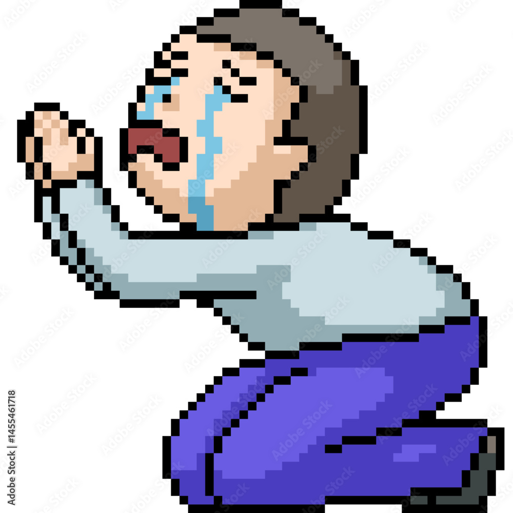 pixel art of man cry beg sad pixel art of man cry beg sad