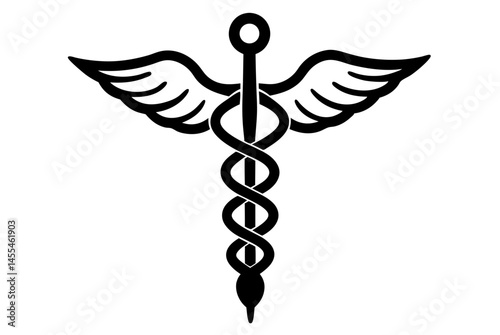 caduceus medicine science disease  silhouette vector illustration