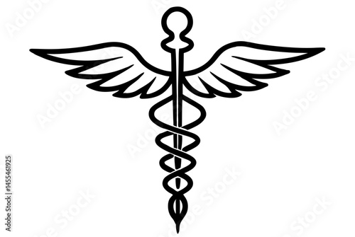 caduceus medicine science disease  silhouette vector illustration