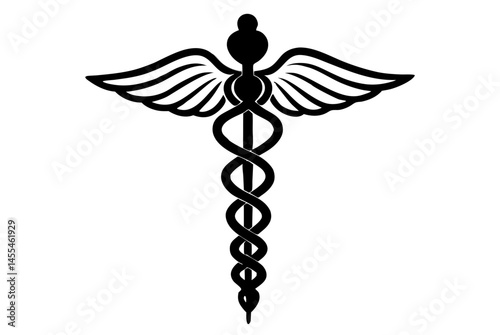 caduceus medicine science disease  silhouette vector illustration