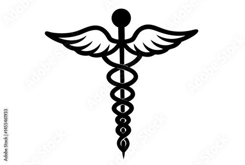 caduceus medicine science disease  silhouette vector illustration