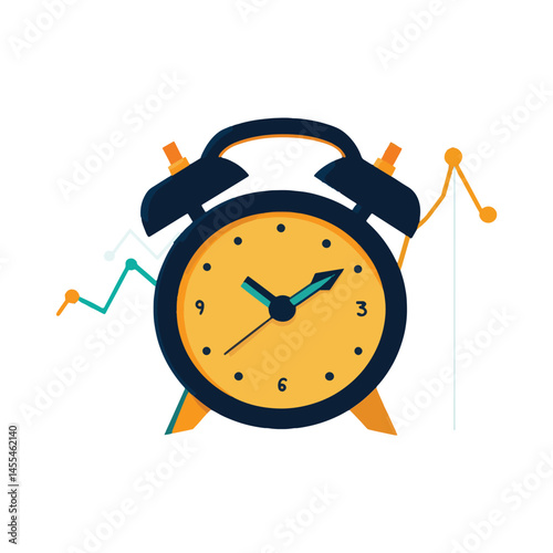 alarm clock on white background