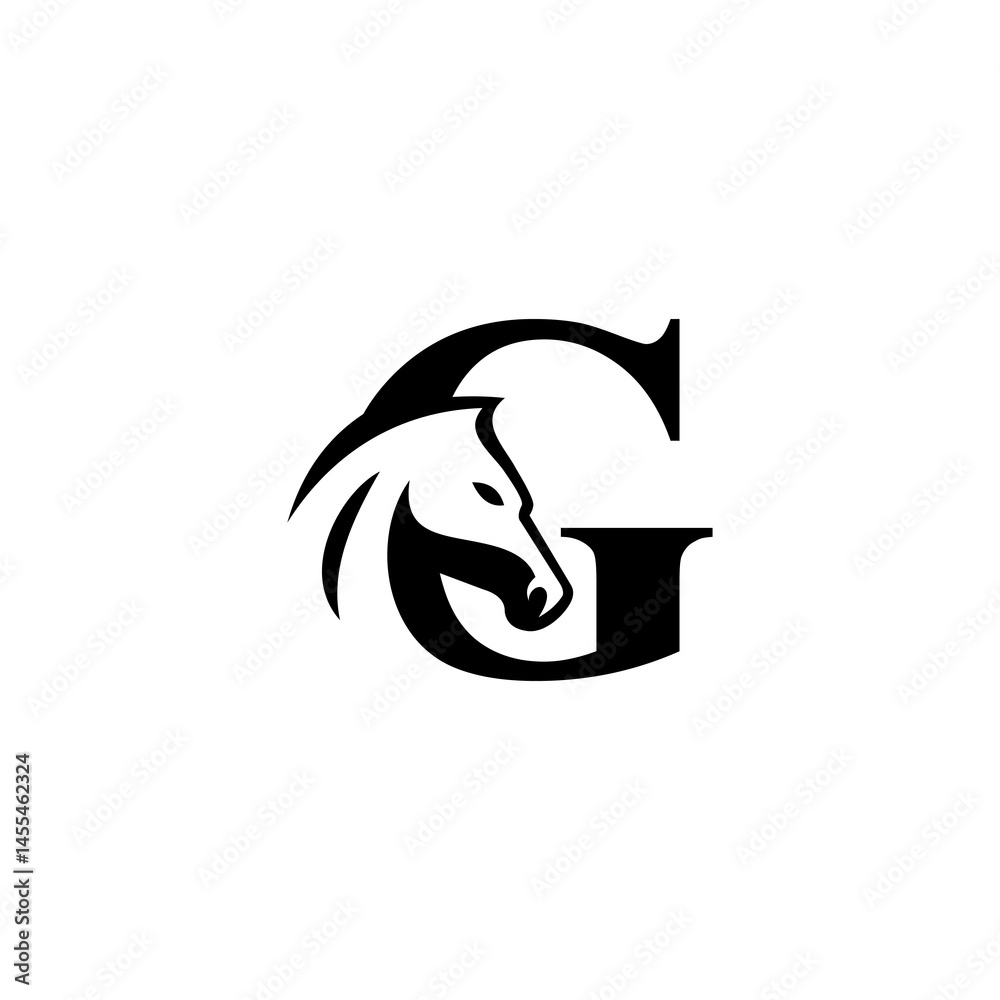 Obraz premium letter G horse logo