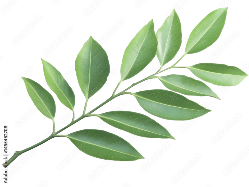 Fototapeta premium Isolated Green Leafy Branch On Transparent Background Photo