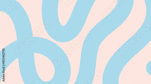 Abstract background with blue color line shapes on a soft pink background, dynamic and playful pattern. curves of movement, fluidity. modern and minimalist with a vibrant yet calming vibe