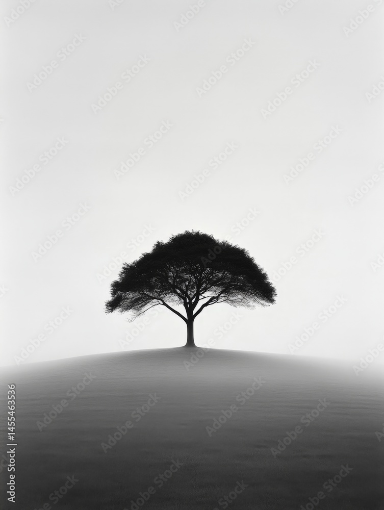 Poetic Pictorialism of a Solitary Tree in Soft Focus Landscape