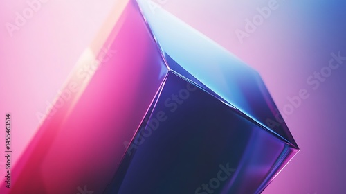 Geometric Prism, Gradient Colors, Studio Shot