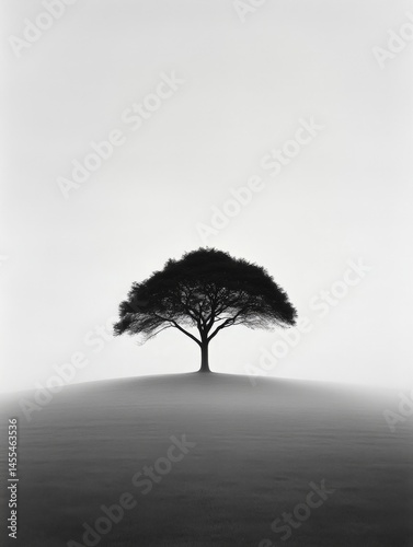 Obraz na płótnie Poetic Pictorialism of a Solitary Tree in Soft Focus Landscape w salonie