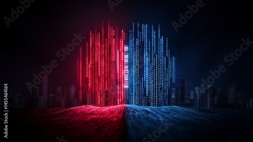 Futuristic Machine Design with Endless Data Streams in Sci-Fi Style