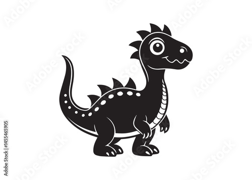 Cute Dinosaur clipart Design, Cute Dinosaur Silhouette Vector
