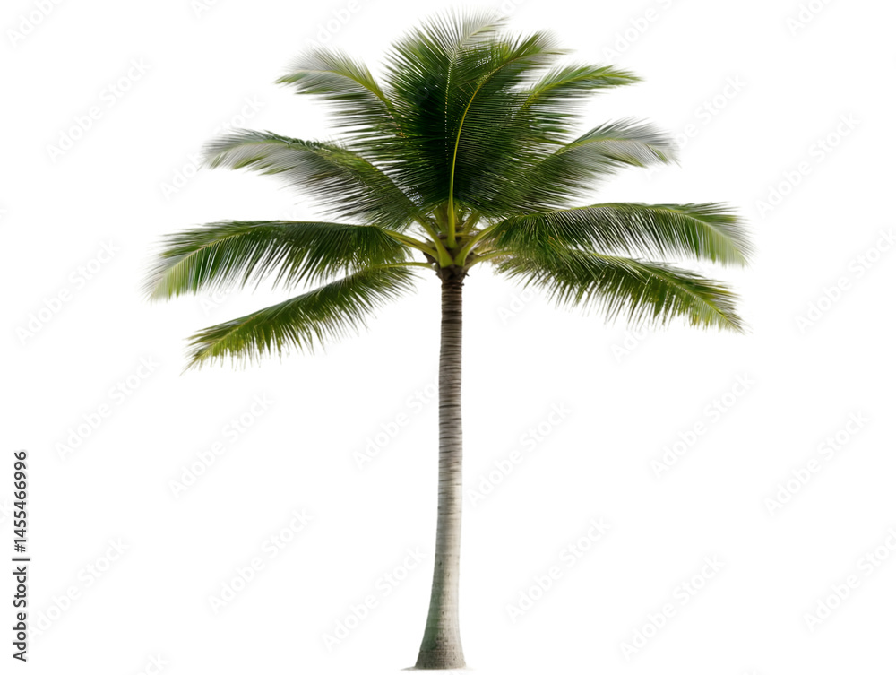 Obraz premium Isolated Palm Tree Illustration With Green Leaves and Transparent Background
