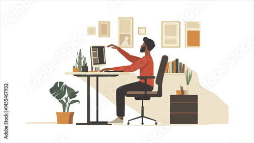 vector business men work at night