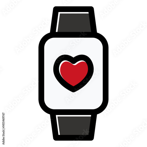heartbeat in smartwatch icon