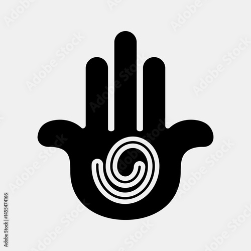 Icon hamsa. Buddhism and vesak elements. Icon in glyph style.