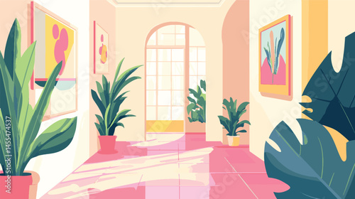 vector front of house with sunlight