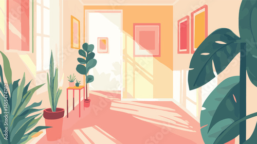 vector front of house with sunlight