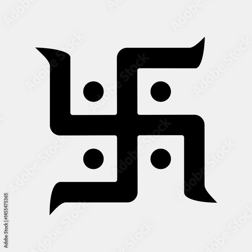 Icon swastika. Buddhism and vesak elements. Icon in glyph style.