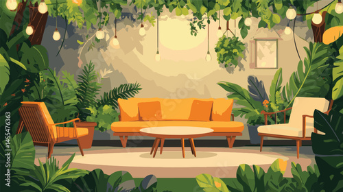 table and chairs in a garden