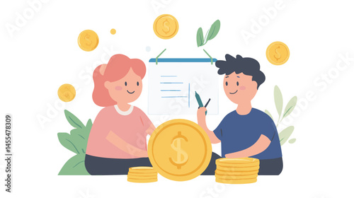 man and woman with money