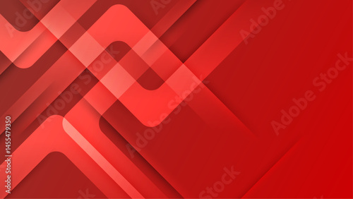 Overlapping red and white geometric shapes perfect for dynamic backgrounds, abstract designs, technology concepts, and modern art projects.