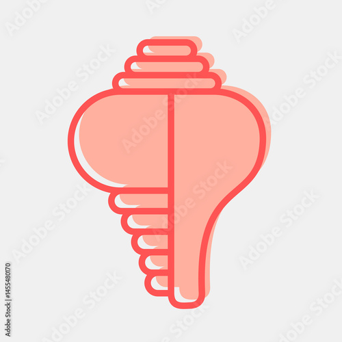 Icon conch shell. Buddhism and vesak elements. Icon in two tone style.