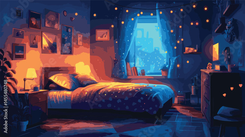 bed in the bedroom
