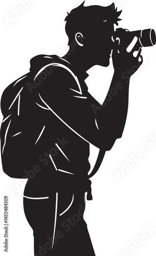 Hiking vector set silhouette