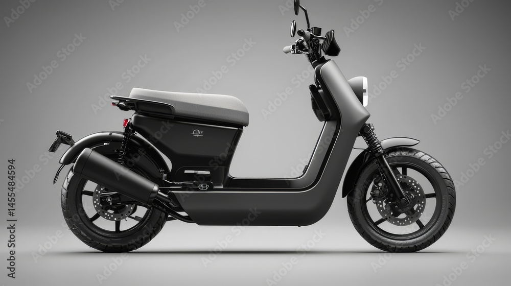 Obraz premium A sleek electric scooter showcasing modern design and sustainable transport.