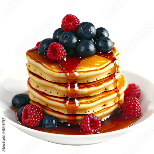 Wallpaper Mural Stack of pancakes with berries showing breakfast food with syrup PNG On Transparent Background Torontodigital.ca