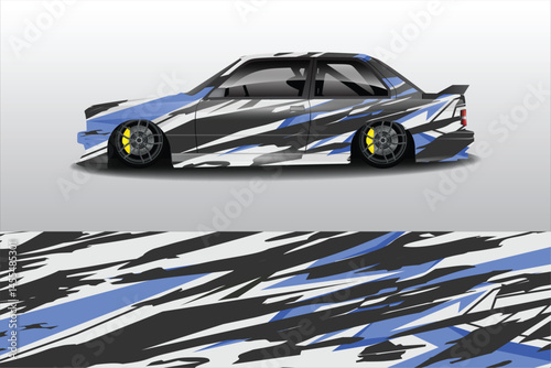 Stylish low-profile car with abstract design on display