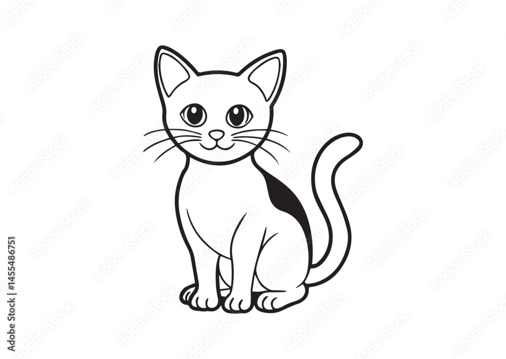 Naklejka premium Cute Cat Design, Curious Kitten Clipart, Cat Silhouette Vector