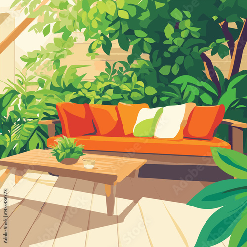 modern living room with flowers