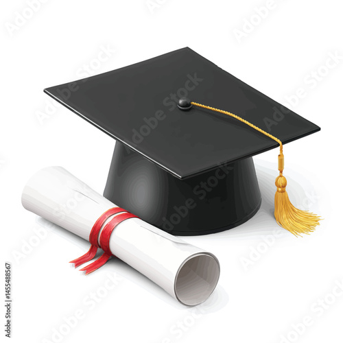 Academic achievement Graduation cap and diploma