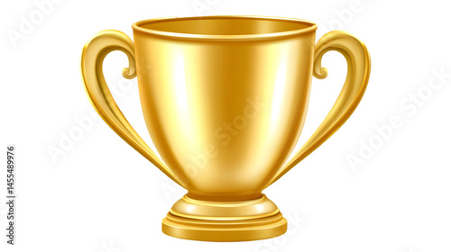 Shiny Golden Trophy Illustration Isolated on Transparent Background