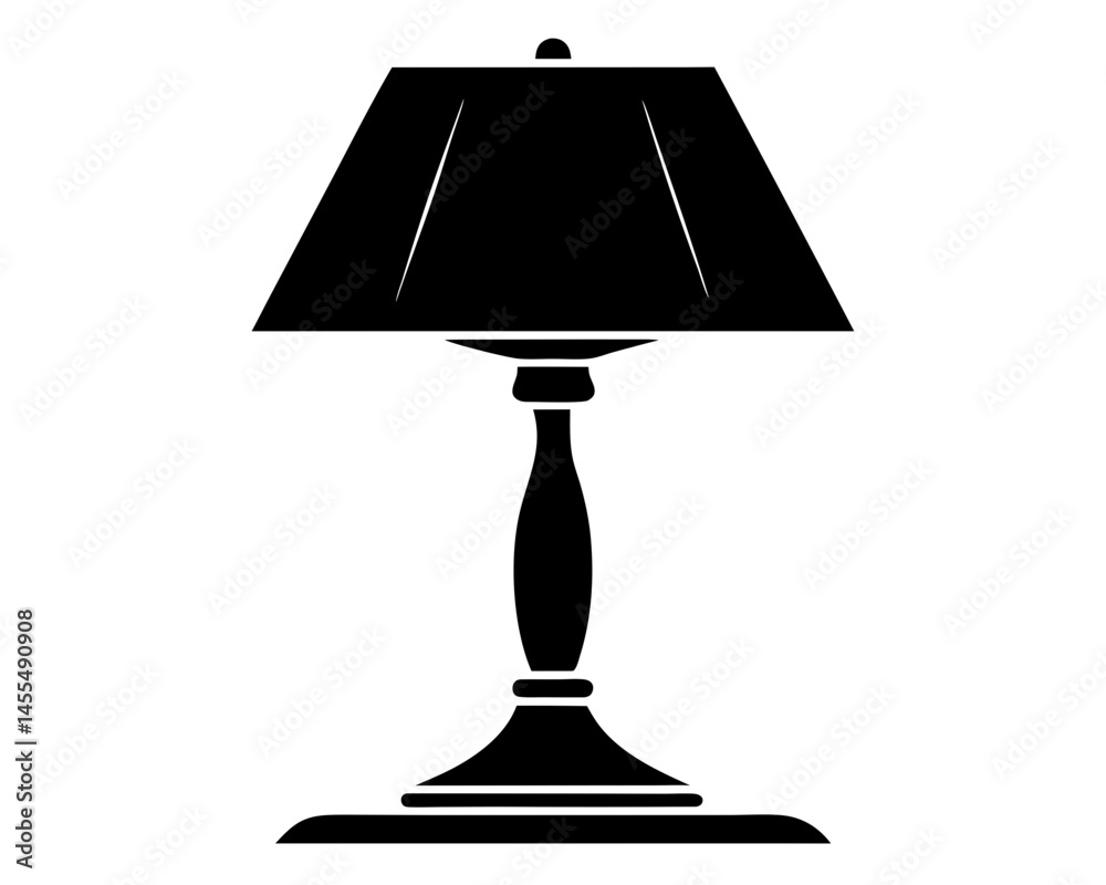 Table Lamp Silhouette SVG | Modern Lamp Vector Illustration Table Lamp Silhouette SVG | Modern Lamp Vector Illustration