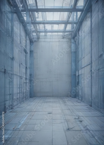 Blueprint overlayed with faded blue photo effect, abstract architectural lines ,  architecture,  style