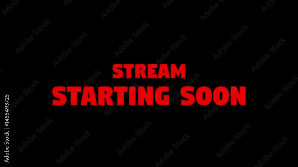 Stream starting soon text animation suitable for video live streaming. Starting soon text on a transparent background, advertising next business concept. High-quality 4K animated video with a 'Stream Stream starting soon text animation suitable for video live streaming. Starting soon text on a transparent background, advertising next business concept. High-quality 4K animated video with a 'Stream