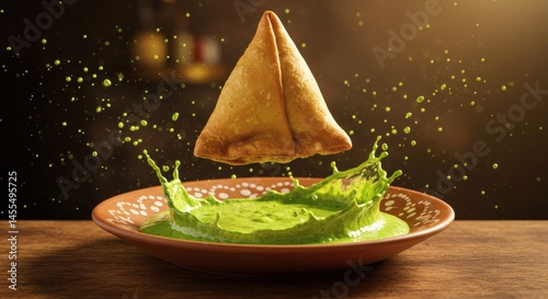 Samosa tossed with chutney splashes