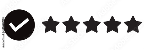 Stars rating review icon. Feedback, Best seller, Quality icon isolated on white background. Vector illustration.