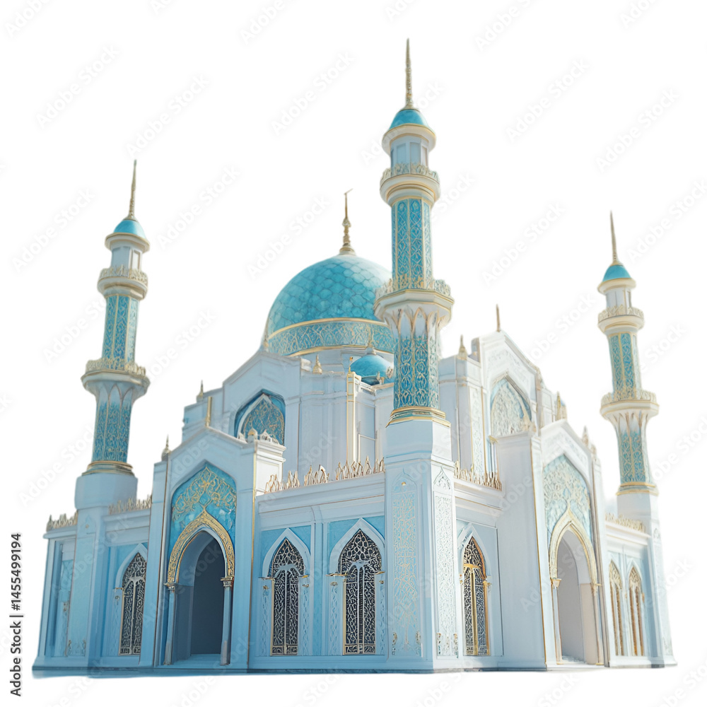 Fototapeta premium Mosque building isolated on white background