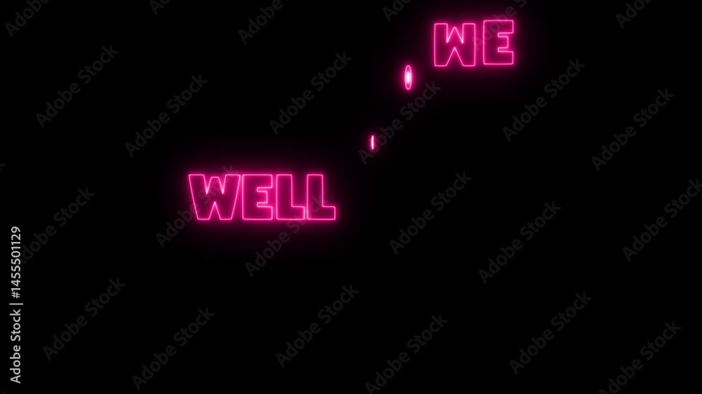 Welcome’ text on a transparent background. Text of Welcome with glowing, neon light animation. Welcome title greeting motion graphic invitation advertisement perfect for an opening something animation