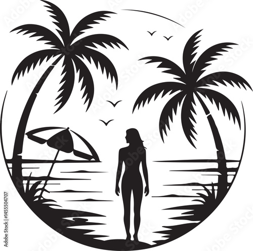 Beach Day Summer Vibes Silhouette

Sunset at the Seaside Vector Scene

Summer Fun with Friends Silhouette

Palm Trees and Sunlight Illustration

Hot Summer Adventure Silhouette Art