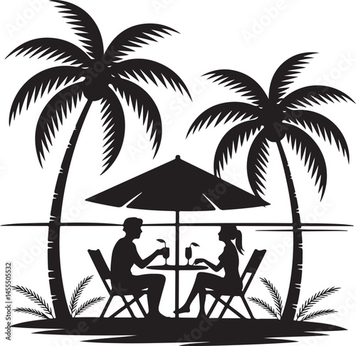 Beach Day Summer Vibes Silhouette

Sunset at the Seaside Vector Scene

Summer Fun with Friends Silhouette

Palm Trees and Sunlight Illustration

Hot Summer Adventure Silhouette Art