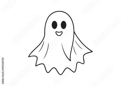 Cute Ghost Design, Halloween Ghost Silhouette Vector